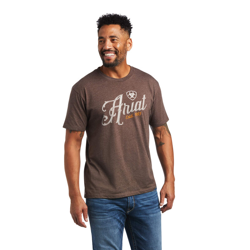 Ariat T-Shirts Herren - 100 Proof Braun ( SXKDB-7901 )